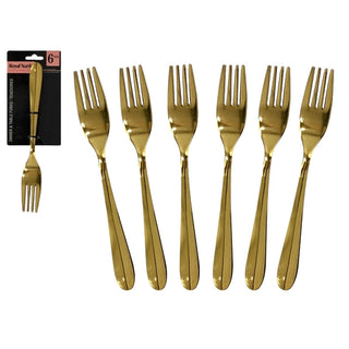 Tenedor 6 piezas 21 cm – dorado