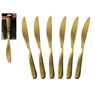 Cuchillo de mesa 6 piezas 22 cm – dorado