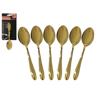 Cuchara para cafe 6 piezas 11 cm – dorado