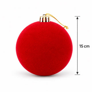 Bambalina Navideña De Terciopelo De 15 Cm – Rojo