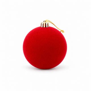 Bambalina navideña de terciopelo de 15 cm – rojo