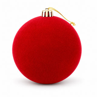 Bambalina navideña de terciopelo de 30 cm – rojo