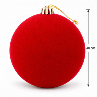 Bambalina Navideña De Terciopelo De 40 Cm – Rojo