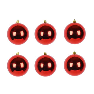 Bambalina de Navidad Rojo Brillante 8 Cm x 6 Piezas