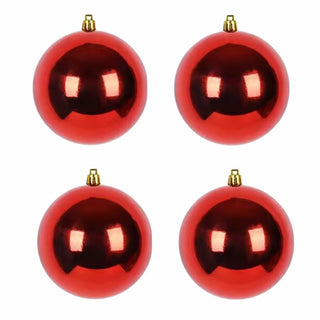 Bambalina de Navidad Rojo Brillante 10 Cm x 4 Piezas