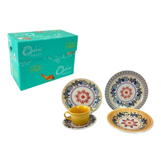Juego de vajilla 20 piezas 15/20/23/26 cm-200 ml – blanco / amarillo / celeste