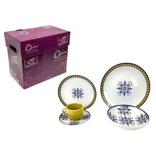 Juego de Vajilla 20 piezas 16/21/21/28 cm-200 ml – blanco / amarillo
