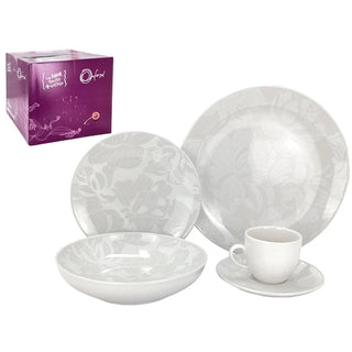 Juego de vajilla 20 piezas – blanco / crema