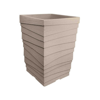 Macetero Cuadrado 36 Cm En Poliresina Color Beige