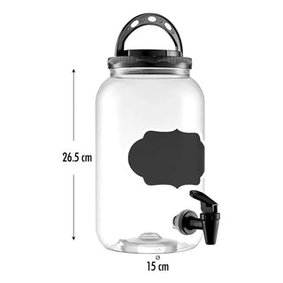 Dispensador De Bebidas Con Tapa Y Dispensador, Capacidad 3,6 Litros, Color Transparente