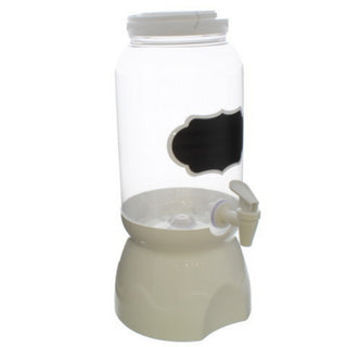Dispensador De Bebidas Con Base, Tapa Y Dispensador, Capacidad 3,6 Litros, Color Transparente Base Blanca