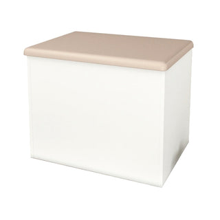 Baúl 62 × 50 × 45 cm – blanco / dorado - 100% MDP (MADERA INDUSTRIALIZADA)