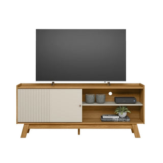 Mesa de TV aurum 60 × 66 × 36 cm – chocolate / blanco MDF