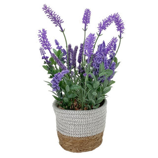 Planta Artificial Lavanda Con Base De Yute 37 Cm
