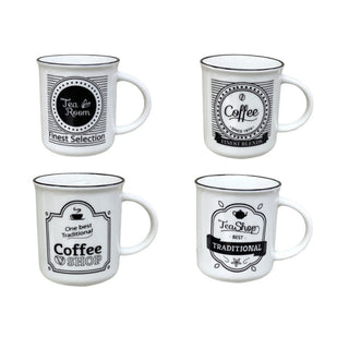 Taza De Cerámica Modelos Surtidos Color Blanco 350 ML