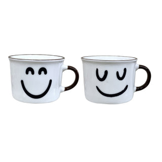 Taza De Cerámica Diseño Sonrisa Color Blanco 160 ML