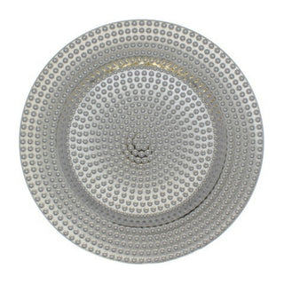 Plato De Fondo Color Plateado Metálico 33 Cm