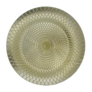 Plato De Fondo Color Dorado Metálico Diseño Rombo 33 Cm