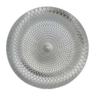 Plato De Fondo Color Plateado Metálico Diseño Rombo 33 Cm