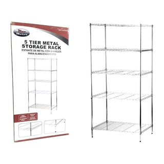 Rack de almacenamiento 5 niveles 90 × 45 × 180 cm – plateado