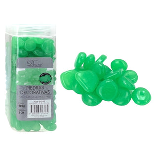 Piedras decorativas 400 g – verde esmeralda