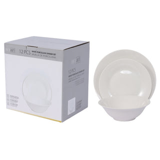 Juego De Vajilla De Porcelana 12 Piezas Color Blanco