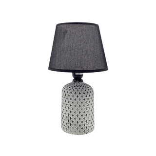 Lámpara de mesa 40 cm – negro / blanco - base cerámica