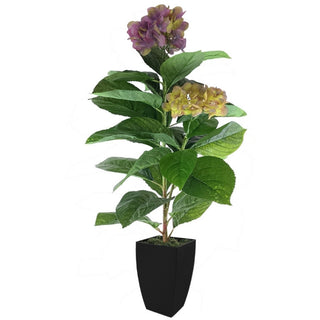Planta Artificial Hortensia Con Base De Plástico 90 Cm