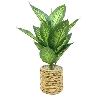 Planta Artificial Decorativa Dieffenbachia En Maceta De Yute 40 Cm
