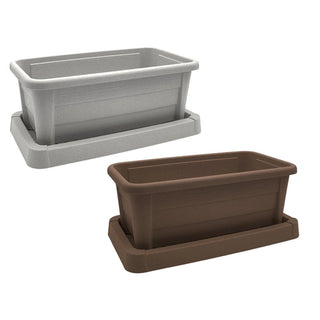 Macetero 35 × 19 × 15.5 cm – gris, chocolate