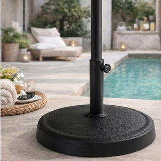 Base Para Paraguas De Jardín Color Negro 44,5 × 33 cm en Resina