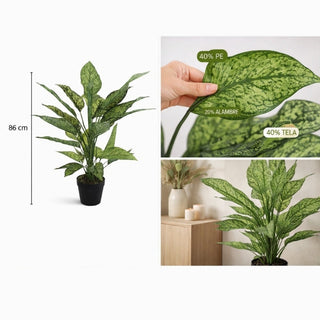 Planta Artificial Decorativa Dieffenbachia 86 Cm En Maceta