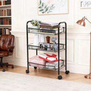 Carrito De Almacenamiento Multiuso 3 Niveles De Metal 44×26×63 cm