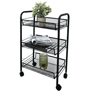 Carrito De Almacenamiento Multiuso 3 Niveles De Metal 44×26×63 cm
