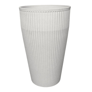 Macetero Conico diseño lineas color blanco 46.5X28 Cm