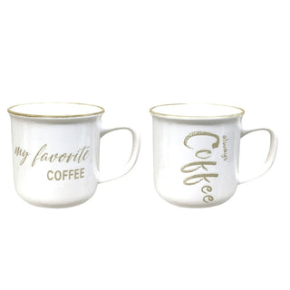 Taza de cerámica 12 oz – blanco / crema