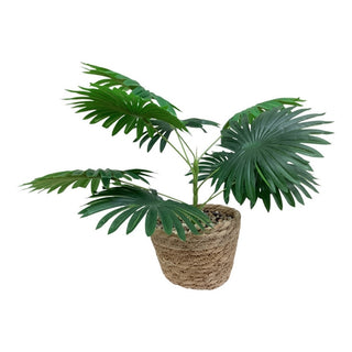 Planta Artificial Palma Base De Yute 39 Cm