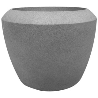 Macetero redondo color gris 33.5X30.5 Cm