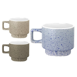 Taza de gres 12 oz – azul, crema, gris