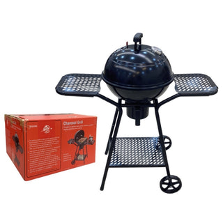 Pariilera Con A Carbon Con Ruedas Con Termometro De Temperatura , Apoyo A Los Extremos