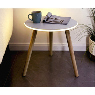 Mesa auxiliar 40 × 40 × 40 cm – blanco / crema