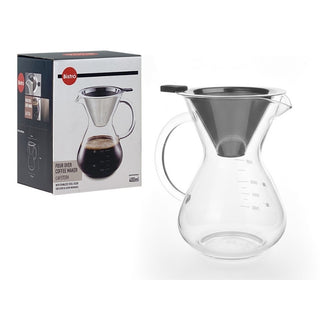 Cafetera Jarra De vidrio De 400 ML Con Filtro De Acero Inoxidable