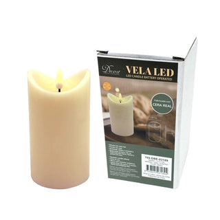Vela LED 7 × 12.5 cm – crema