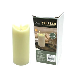 Vela LED 7 × 15 cm – crema