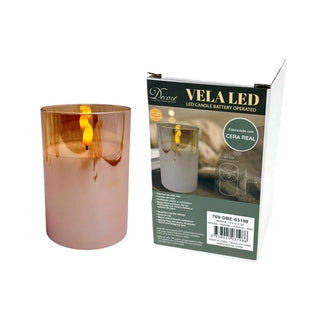 Vela LED 7.5 × 12.5 cm – blanco / chocolate