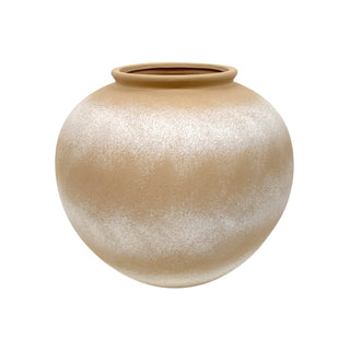 Jarrón de terracota 30 × 30 × 28 cm – chocolate / blanco