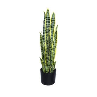 Planta Artificial Sansevieria Alta en Maceta  68 cm – verde / amarillo / negro