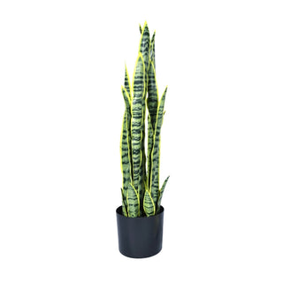 Planta artificial Sansevieria 80 cm – verde / amarillo / negro