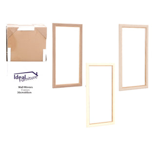 Espejo de pared 30 × 60 cm – crema, gris, chocolate
