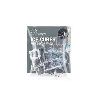 Cubos de hielo artificial 20 piezas 1.8 cm – transparente